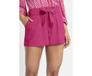 Shorts LASCANA, Damen, Gr. 36, N-Gr, pink, Web, Obermaterial: 58% Viskose, 28% Baumwolle, 14% Leinen, unifarben, figurumspielend kurz, Hosen Shorts, im Paperbag-Stil, Leinenmix, Schlupfhose, Sommerhos