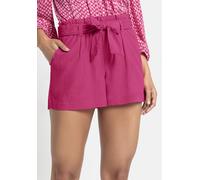 Shorts LASCANA, Damen, Gr. 38, N-Gr, pink, Web, Obermaterial: 58% Viskose, 28% Baumwolle, 14% Leinen, unifarben, figurumspielend kurz, Hosen Shorts, im Paperbag-Stil, Leinenmix, Schlupfhose, Sommerhos