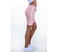 Shorts LASCANA, Damen, Gr. 40, N-Gr, rosa (altrosa), Sweatware, Obermaterial: 70% Viskose, 25% Polyamid, 5% Elasthan, unifarben, Basic ca. Mitte Oberschenkel, Hosen Homewear Hose, mit seitlichen Strei