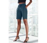 Shorts LASCANA, Damen, Gr. 46, N-Gr, blau, Sweatware, Obermaterial: 70% Viskose, 25% Polyamid, 5% Elasthan, unifarben, lässig geschnitten ca. Mitte Oberschenkel, Hosen Shorts, mit Gürtelschlaufen und