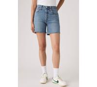 Shorts LEVI'S "501 MID THIGH SHORT", Damen, Gr. 30, N-Gr, pen ring ltw, Web, Obermaterial: 88% Baumwolle, 9% Lyocell, 2% Elastomultiester, 1% Elasthan, unifarben, regular fit ca. Mitte Oberschenkel, H