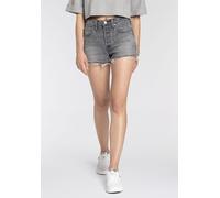 Shorts LEVI'S "501 ORIGINAL SHORT", Damen, Gr. 29, N-Gr, schwarz (hit the road bb shor), Web, Obermaterial: 99% Baumwolle, 1% Elasthan, figurbetont kurz, Hosen Shorts, Sommerhose 501 Collection (81619