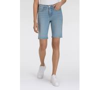 Shorts LEVI'S "SHAPING BERMUDA", Damen, Gr. 32, N-Gr, double duty short, Web, Obermaterial: 80% Baumwolle, 19% Polyester, 1% Elasthan, unifarben, regular fit kniefrei, Hosen Shorts, Sommerhose im Five