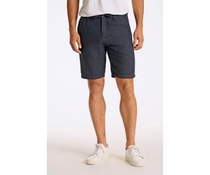 Shorts LINDBERGH, Herren, Gr. M, N-Gr, blau (navy), Web, Obermaterial: 55% Baumwolle, 45% Leinen, unifarben, regular fit kniefrei, Hosen Shorts, Sommerhose mit Taschen (99024966-M) navy