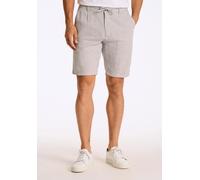 Shorts LINDBERGH, Herren, Gr. M, N-Gr, grau, Web, Obermaterial: 55% Baumwolle, 45% Leinen, regular fit kniefrei, Hosen Shorts, Sommerhose mit Taschen (41707533-M) grau