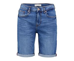 Shorts LINDBERGH "Jeans-Shorts Regular Fit", Herren, Gr. M, bright blau, Obermaterial: 89% Baumwolle, 9% Polyester, 2% Elasthan, regular fit, Hosen Shorts (17815505-M) bright blau