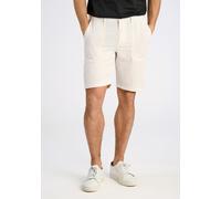 Shorts LINDBERGH "Leinenshorts Relaxed Fit", Herren, Gr. XS, weiß (optical weiß), Obermaterial: 55% Baumwolle, 45% Leinen, meliert, relaxed fit, Hosen Shorts (49249957-XS) optical weiß