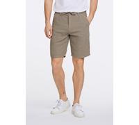 Shorts LINDBERGH, Herren, Gr. M, N-Gr, grün (army), Web, Obermaterial: 55% Baumwolle, 45% Leinen, unifarben, regular fit kniefrei, Hosen, Sommerhose mit Taschen (72761926-M) army