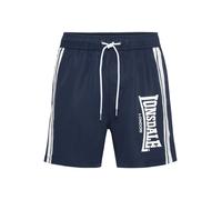 Shorts LONSDALE "TAMESIDE Badeshorts", Herren, Gr. XL, N-Gr, blau (navy, weiß), Jersey, Obermaterial: 100% Polyester, gestreift, regular fit, Hosen Shorts, mit elastischem Bund und Kordelzug (35053915