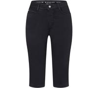 Shorts MAC, Damen, Gr. 36, N-Gr, schwarz (dunkelblau ppt), Denim/Jeans, Obermaterial: 88% Baumwolle, 8% Elastomultiester, 4% Elasthan, unifarben, regular fit knielang, Hosen Shorts, im Five-Pocket Sty