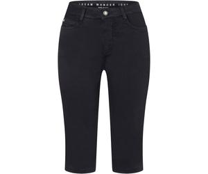 Shorts MAC, Damen, Gr. 36, N-Gr, schwarz (dunkelblau ppt), Denim/Jeans, Obermaterial: 88% Baumwolle, 8% Elastomultiester, 4% Elasthan, unifarben, regular fit knielang, Hosen Shorts, im Five-Pocket Sty