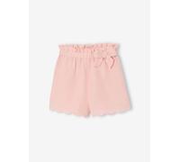 Shorts Mädchen aus Musselin mit Stoffgürtel rosa Gr. 110 von vertbaudet