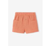 Shorts Mädchen Baby mit Dehnbund, Musselin orange Gr. 62 von vertbaudet