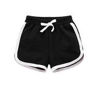 Shorts Mädchen Sporthose Kurz Einfarbig Badeshorts Freizeit Gym Shorts Hohe Taille Radlerhose Elastische Sport Kurze Hose Baumwolle Leicht Sommerhose Strandhose Kuschelhose 2-15 Jahre