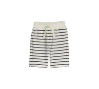 Shorts MARC O'POLO "aus reiner Bio-Baumwolle", Mädchen, Gr. 128/134, Normalgrößen, weiß cotton, Obermaterial: 100% Baumwolle, gestreift, regular fit kurz, Hosen Shorts (65570815-128) weiß cotton
