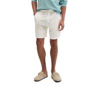 Shorts MARC O'POLO "aus weichem Bouclé-Jersey", Herren, Gr. L, Normalgrößen, silky weiß, Obermaterial: 64% Baumwolle, 36% Polyester, unifarben, loose fit kurz, Hosen Shorts (71716000-L) silky weiß
