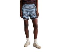 Shorts MARC O'POLO DENIM "aus garngefärbtem Bändchengarn", Damen, Gr. S, Normalgrößen, schwarz braun, Obermaterial: 81% Baumwolle, 19% Polyamid, gestreift, regular fit extrakurz, Hosen Shorts (3327946