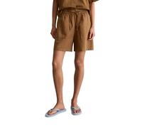 Shorts MARC O'POLO DENIM "aus Leinen-Baumwolle-Mix", Damen, Gr. XS, Normalgrößen, braun (umbra braun), Obermaterial: 56% Leinen, 44% Baumwolle, unifarben, regular fit kurz, Hosen Shorts (22842040-XS)