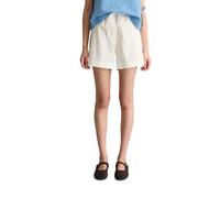 Shorts MARC O'POLO DENIM "aus Papertouch-Popeline", Damen, Gr. S, Normalgrößen, weiß (silky weiß), Obermaterial: 100% Baumwolle, unifarben, relaxed fit kurz, Hosen Shorts (69238101-S) silky weiß