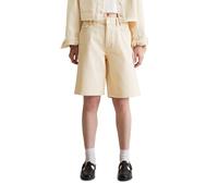 Shorts MARC O'POLO DENIM "aus Rigid Denim ohne Elasthan", Damen, Gr. 27, Normalgrößen, sanftes weiß, Obermaterial: 100% Baumwolle, unifarben, relaxed fit knielang, Hosen Shorts (51066163-27) sanftes w