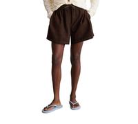 Shorts MARC O'POLO DENIM "aus weichem Ziegenveloursleder", Damen, Gr. XXS, Normalgrößen, braun (burnt aubergine), Obermaterial: 100% Leder. Futter: 100% Polyester, unifarben, regular fit kurz, Hosen S