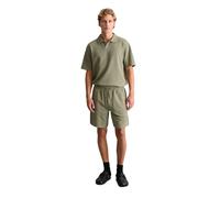 Shorts MARC O'POLO DENIM "mit feiner Bouclé-Struktur", Herren, Gr. M, Normalgrößen, grün (chalky sage), Obermaterial: 64% Baumwolle, 35% Polyester, 1% Elasthan, unifarben, relaxed fit normal, Hosen Sh
