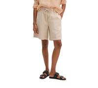 Shorts MARC O'POLO "mit elastischem Bund", Damen, Gr. 38, Normalgrößen, sandpaper, Obermaterial: 100% Leinen. Futter: 100% Baumwolle, unifarben, loose fit kurz, Hosen Shorts (68155310-38) sandpaper
