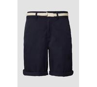s.Oliver RED LABEL Regular Fit Chinoshorts mit geflochtenem Gürtel in Marine, Größe 40