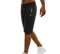 Shorts Mit Innenslip Herren Stretch-Sport-Shorts, mittlere Taillentaschen, solide mit Reißverschluss, Herren-Shorts, lässige Kordelzug, Herren-Lässige Shorts Herren Hose Kurz Sommer