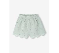 Shorts mit Lochstickereien Mädchen Baby salbeigrün Gr. 68 von vertbaudet