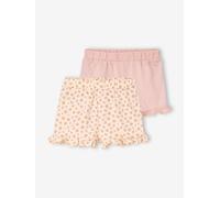 Shorts mit Rüschen Baby Mädchen 2er-Pack wollweiß Gr. 80 von vertbaudet