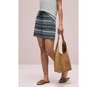 Shorts STREET ONE, Damen, Gr. 42, deep bound grün, Stoff, 68% Polyester, 31% Viskose, 1% metallisierte Fasern, gemustert, loose fit kurz, Hosen Shorts, mit Wide Legs (19910207-42) deep bound grün