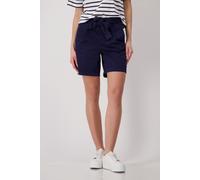 Shorts MONARI "Hose Bindegürtel", Damen, Gr. 46, N-Gr, blau (navy blau), Web, Obermaterial: 98% Baumwolle, 2% Elasthan, unifarben, modisch, regular fit kurz, Hosen, Mit Gürtelschlaufen (73839239-46) n