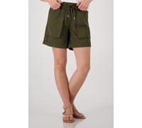 Shorts MONARI "Hose aufgesetzte Taschen", Damen, Gr. 38, N-Gr, grün (olive), Web, Obermaterial: 92% Modal, 8% Polyester, unifarben, regular fit kurz, Hosen Shorts, Regular fit mit aufgesetzten Taschen