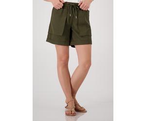 Shorts MONARI "Hose aufgesetzte Taschen", Damen, Gr. 40, N-Gr, grün (olive), Web, Obermaterial: 92% Modal, 8% Polyester, unifarben, regular fit kurz, Hosen Shorts, Regular fit mit aufgesetzten Taschen