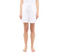 Shorts MUSTANG "Damen Style Charlottesville", Damen, Gr. L, weiß (2045 weiß), 75% Baumwolle, 25% Leinen, unifarben, relaxed fit, Hosen Shorts (14787815-L)