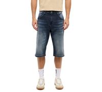 Shorts MUSTANG "Herren Style Denim Bermuda", Herren, Gr. 31, 683 mittelblau, Denim/Jeans, 86% Baumwolle, 13% Polyester, 1% Elasthan, unifarben, straight fit, Hosen Shorts (86418512-31) 683 mittelblau
