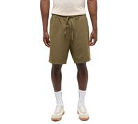 Shorts MUSTANG "Herren Style Linen Jogger Shorts", Herren, Gr. 32, grün (6358 olivgrün), Twill, 70% Baumwolle, 30% Leinen, unifarben, loose fit, Hosen Shorts (53807418-32) 6358 olivgrün