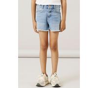 Shorts NAME IT "NKFROSE HW MOM DNM SHORT", Mädchen, Gr. 146, N-Gr, medium blau, Denim/Jeans, Obermaterial: 80% Baumwolle, 18% Polyester, 2% Elasthan, unifarben, regular fit kurz, Hosen Shorts, Baumwol