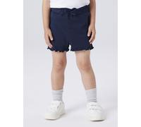 Shorts NAME IT "NMFVIVIA SHORTS NOOS", Mädchen, Gr. 98, N-Gr, schwarz sapphire, Sweatware, Obermaterial: 100% Baumwolle, unifarben, kurz, Hosen Shorts, Baumwolle, elastischer Bund, gewellter Saum (867
