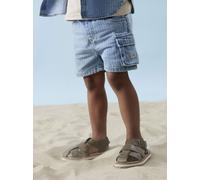 Shorts NAME IT "NMMRYAN JOG DNM L SHORTS 3950-KY H", Jungen, Gr. 92, N-Gr, blau (light blau denim), Denim/Jeans, Obermaterial: 100% Baumwolle, gestreift, washed, kurz, Hosen Shorts (74326814-92) light