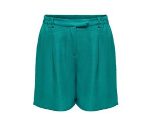 Shorts ONLY CARMAKOMA "CARBAY BERMUDA SHORTS WVN", Damen, Gr. 46, N-Gr, biscay bay, Web, Obermaterial: 100% Polyester, unifarben, kniefrei, Hosen Shorts (74976403-46) biscay bay