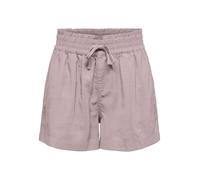 Shorts ONLY "ONLARIS LIFE PULL UP SHORTS WVN CC", Damen, Gr. XL, N-Gr, burnished lila, Web, Obermaterial: 93% Viskose, 7% Polyester, unifarben, regular fit kurz, Hosen Shorts, mit Bindeverschluss (881