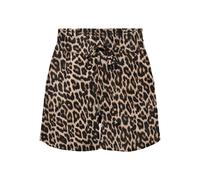 Shorts ONLY "ONLARIS LIFE PULL UP SHORTS WVN CC", Damen, Gr. XL, N-Gr, peyote aop:chic leo, Web, Obermaterial: 93% Viskose, 7% Polyester, bedruckt, regular fit kurz, Hosen Shorts, mit Bindeverschluss 