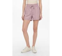 Shorts ONLY "ONLARIS LIFE PULL UP SHORTS WVN CC", Damen, Gr. XS (34), N-Gr, rosa (burnished lila), Web, Obermaterial: 93% Viskose, 7% Polyester, unifarben, regular fit kurz, Hosen Shorts, mit Bindever