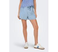 Shorts ONLY "ONLCHARIS LIFE HW BELT SHORTS CC WVN", Damen, Gr. S (36), N-Gr, blau (light blau denim), Web, Obermaterial: 100% Lyocell, unifarben, regular fit, Hosen Shorts (54289200-S) light blau deni