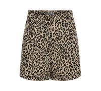 Shorts ONLY "ONLEMMIA HW SHORTS PNT", Damen, Gr. XL, N-Gr, schwarz aop:leo, Web, Obermaterial: 98% Polyester, 2% Nylon, bedruckt, relaxed fit kurz, Hosen Shorts, Materialmix, locker geschnitten (14140