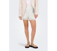 Shorts ONLY "ONLHELENA STRING LACE SHORTS WVN", Damen, Gr. S (36), N-Gr, weiß (cloud dancer), Web, Obermaterial: 70% Baumwolle, 30% Nylon, unifarben, regular fit kurz, Hosen (60505442-S) cloud dancer