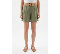 Shorts ONLY "ONLIBIZA HW BELT SHORTS PNT", Damen, Gr. XS, N-Gr, mermaid, Obermaterial: 88% Modal, 12% Polyester, unifarben, regular fit kurz, Hosen Shorts, Materialmix, regular fit, High Waist (543671