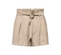 Shorts ONLY "ONLLALIA HW BELT SHORTS PNT", Damen, Gr. L, N-Gr, silber mink, Web, Obermaterial: 94% Viskose, 6% Polyester, unifarben, regular fit kurz, Hosen Shorts, Viskosemischung, regular fit, High